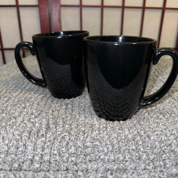 Corelle Stoneware Black Coffee Cups Mugs Set of 2 - Picture 2 of 15